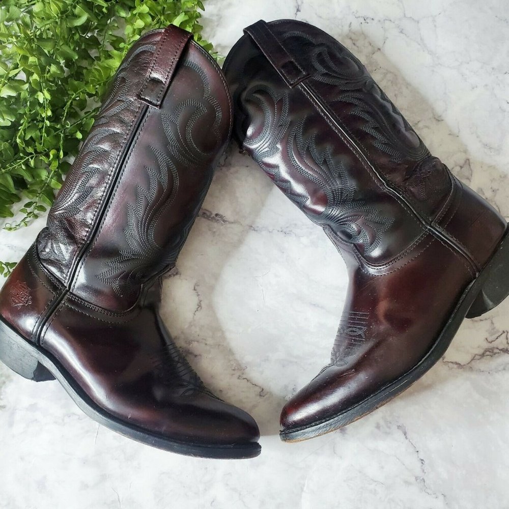 Guide Gear Men's Oxblood Red Leather Western Boots